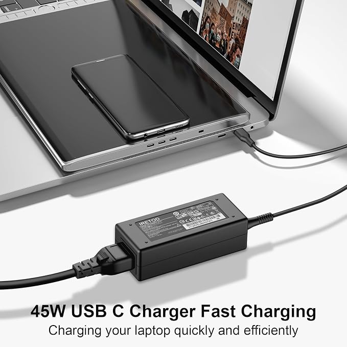 Chromebook Charger USB C Laptop Computer Charger Compatible with Lenovo Dell HP Asus Acer Samsung Google Chromebook Universal 45W Type C Fast Charging Power Cord - Image 6