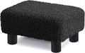 BRIAN & DANY Small Foot Stool Ottoman, Footstool with Legs, Sherpa Foot Rest for Couch, Foot Stools Small for Living Room, Bedroom and Office, Coal Black by BRIAN & DANY