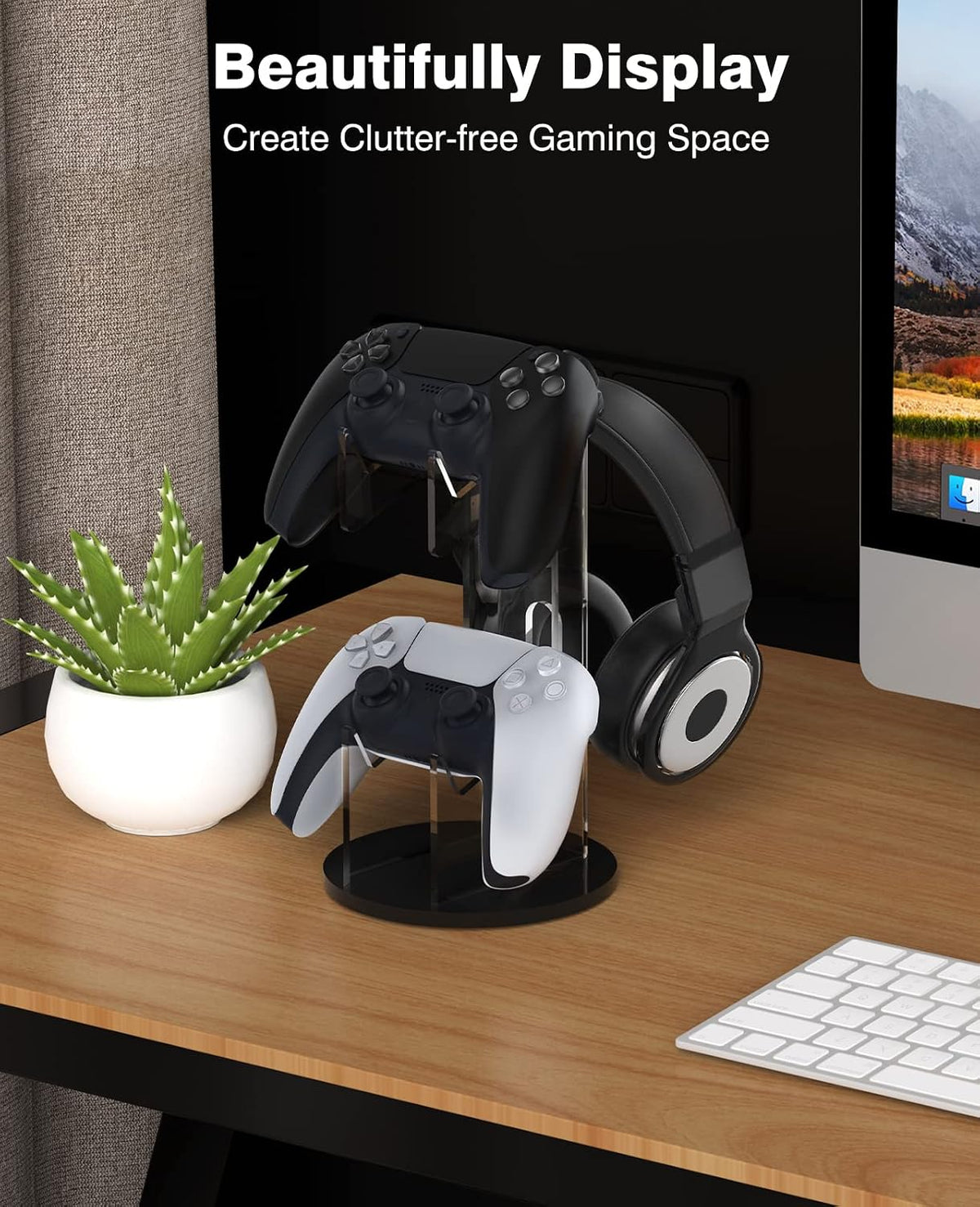 MoKo Universal Game Controller & Headset Stand, 2-in-1 Holder Acrylic - Image 6