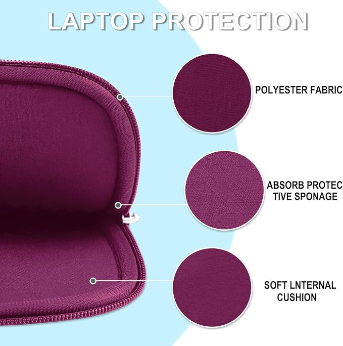 Laptop Case 15.6 inch, Shockproof Protective Laptop Cover Carrying Computer Bag with Accessory Pocket Portable Computer Sleeve Compatible with HP, Dell, Lenovo, Asus, Rose Red - Image 5