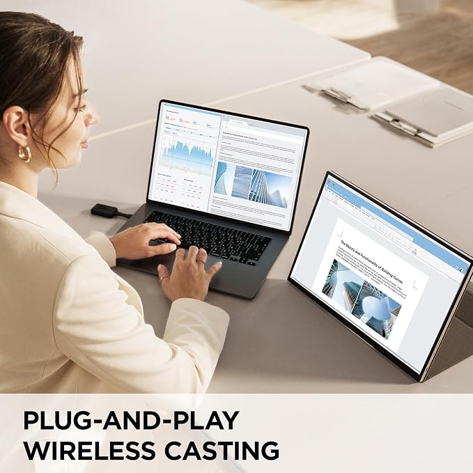 ViewSonic VG1656N 16 Inch 1200p Wireless Portable Monitor, IPS for Improved Workflows and Second Screen Productivity, Built-in Stand and Battery, 60W USB-C, and WiFi Dongle Inputs - Image 3