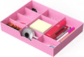 Simple Houseware Drawer Organizer Tray, 9 Adjustable Compartments, Pink | For Office, Makeup, and Craft Drawer or Desktop Storage by SimpleHouseware