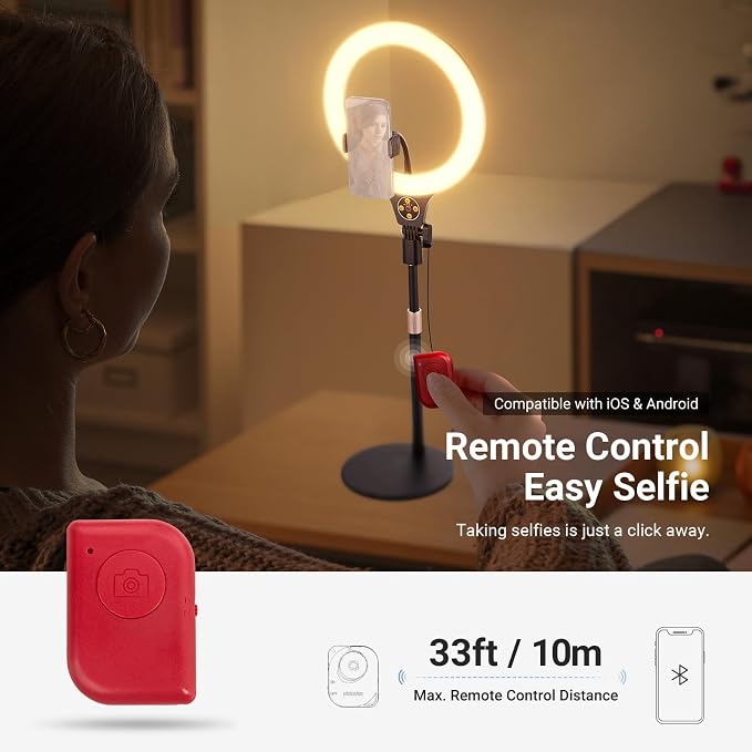 NEEWER ENTRY LEVEL VERSION N37 10.5" RGB Ring Light with Desktop Stand/Phone Holder Compatible with iPhone/Remote, 10W CRI85+ LED Lighting for TikTok YouTube Streaming Recording Laptop Zoom Video Call - Image 5