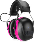 Kalence Bluetooth 5.4 Hearing Protection with 120H Working Time, 30dB Safety Earmuffs, Rechargeable Bluetooth Work Headphones, Ear Protection for Mowing, Workshops, Construction, Snowblowing, Pink by Kalence
