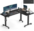 VASAGLE L Shaped Electric Standing Desk, 63 x 47.2 Inches, Height Adjustable Corner Desk with Power Outlets, 2 Memory Buttons, Easy to Assemble, for Home Office, Black ULSD242B01 by Unknown