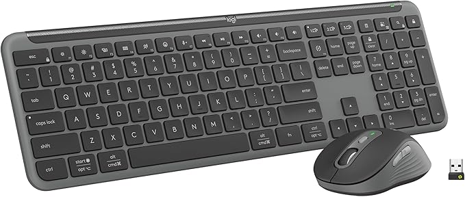 Logitech MK955 Signature Slim Wireless Keyboard Mouse Combo | For larger hands, quiet typing and clicking, switch across three devices, Bluetooth, Multi-OS, for Windows and Mac by Unknown