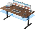 Klicelor 63 Inch Large Electric Standing Desk, Height Adjustable Office Desk, Sit Stand Up Computer Gaming Desk with Memory Preset, Three-Piece Desktop, Dark Walnut by Unknown