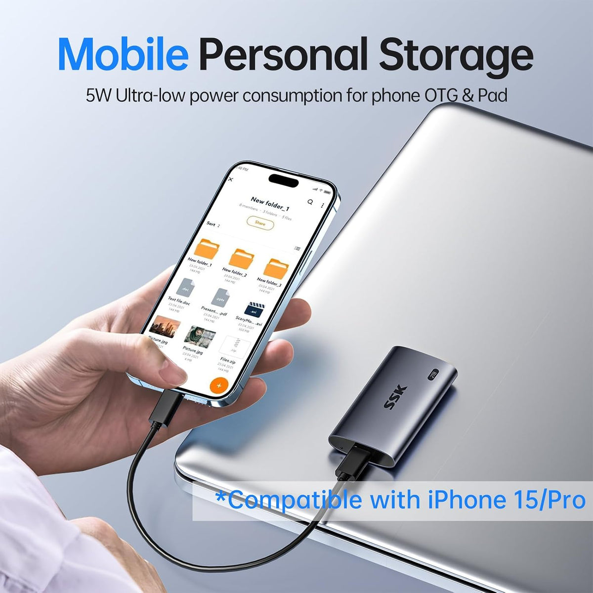 SSK Portable SSD 2TB Up to 2000MB/s External Solid State Hard Drives - Image 5