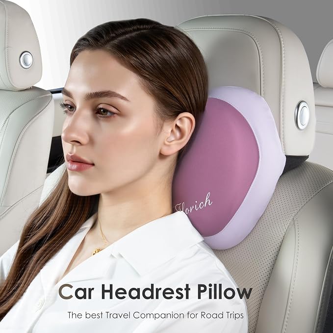 Lumbar Support with Car headrest Back Pillow for Chairs Headrest Pillow for Car Ergonomic Ultrathick Memory Foam Back Pillow for Office Chair (Purple) - Image 3