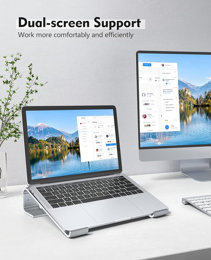 Soqool Laptop Stand for Desk,Aluminum Computer Stand for Cooling | Sturdy Stable Ergonomic Laptop Riser Compatible with MacBook Pro Stand Air/Dell/HP/Lenovo 10-16.2inch Notebook - Image 7