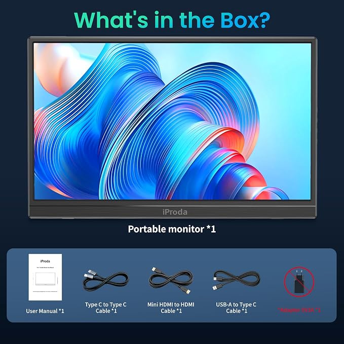 15.6 Inch Portable Monitor 1080P Slim Monitor Built-in 90° Adjustable Stand | Portable Monitor Anti-Glare ,VESA Mountable 60Hz HDMI USB C Travel Monitor for Laptop, Mac, Phone, Tablet, PS5/4, Xbox,Switch - Image 8