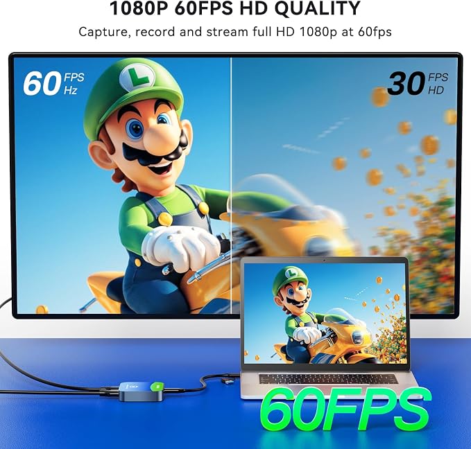 Capture Card for Nintendo Switch, 4K HDMI Capture, USB C 3.0 1080P 60FPS | Audio Video Recorder, low latency, streaming accessories, USB capture card for streaming/gaming, for PS5/Xbox/OBS/Camera/PC - Image 3