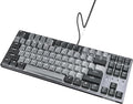 DURGOD K320 Corona White Backlit TKL Mechanical Keyboard | 87 Keys Tenkeyless | USB C Wired | Doubleshot PBT Keycaps | Programmable Keys | NKRO Rollover | Windows & Mac (Corona, Cherry Red) by DURGOD