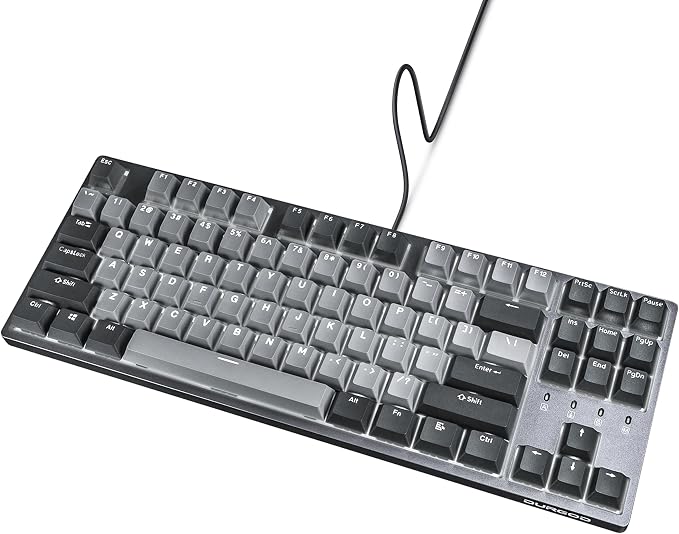 DURGOD K320 Corona White Backlit TKL Mechanical Keyboard | 87 Keys Tenkeyless | USB C Wired | Doubleshot PBT Keycaps | Programmable Keys | NKRO Rollover | Windows & Mac (Corona, Cherry Red) by DURGOD