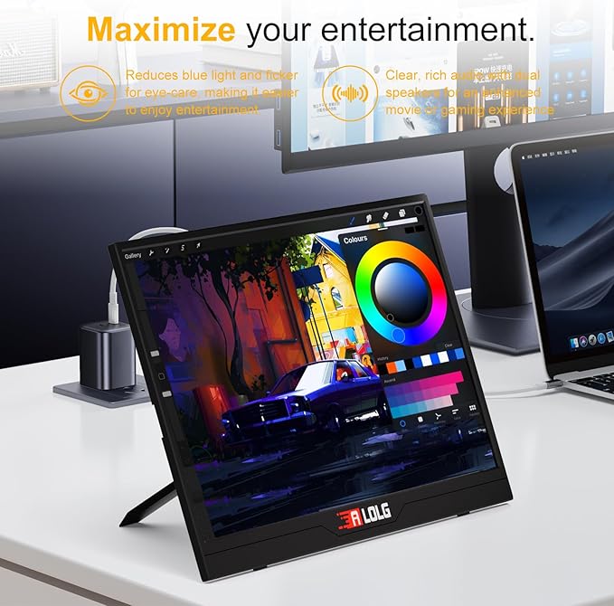 144Hz 16" Portable Monitor 1920x1200 FHD IPS with USB-C Mini HDMI | Full-function USB-C one-cable video & power HDMI port, for laptops, phones, PS5, Switch, Xbox without extra adapters - Image 4