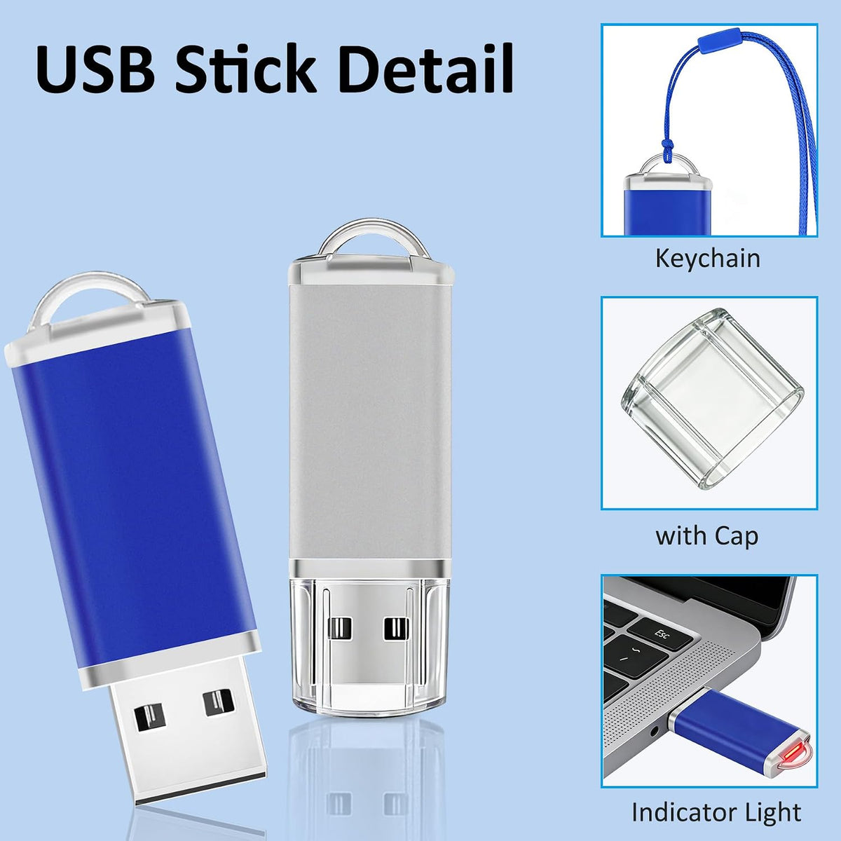 Thumb Drive 8GB 20Pack USB Flash Drives Bulk Nicepicten Zip Drive USB Stick - Image 5