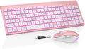 Wireless Keyboard and Mouse Combo, Compact Backlit Scissor Keys | Slim Design, Rechargeable, Quiet Typing, RGB Mouse, Auto Sleep, 2.4GHz USB Wireless, KM61PRO Portable Set for Windows & Mac by SABLUTE