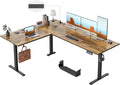 Klicelor L Shaped Standing Desk 63 x 55 Inch,Electric Height Adjustable Corner Desk with Cable Management & Power Outlets, Ergonomic Sit Stand Up Computer Table for Home Office,Rustic Brown by Unknown