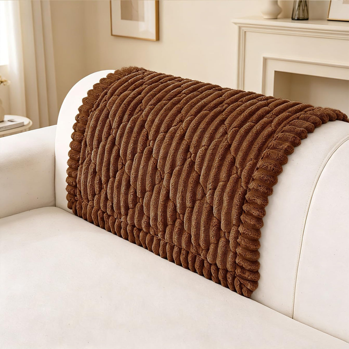 100% Waterproof Fuzzy Couch Cover for Dogs, Washable Non-Slip Pet Couch Covers for Sofa, Soft Thick Furniture Protector Sofa Slipcover Mat for Dogs (Dark Coffee, 27.5"x70.9") - Image 8