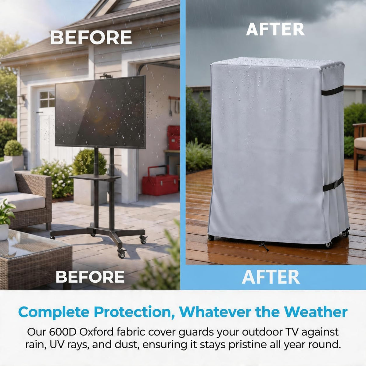 Weatherproof 45-50Inch Outdoor TV Stand Cover for Rolling/Mobile Stand - Image 6