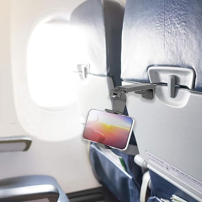Airplane Cell Phone Stand Flight Mount Foldable Portable Phone Holder Desk Bed Compatible with iPhone 15 Pro Max Airplane Travel Essentials Gadgets Accessories Flying Office Women Men - Image 7
