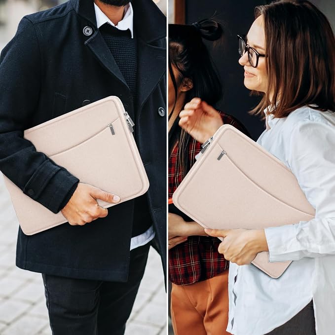 Laptop Case 14 inch, Shockproof Protective Laptop Cover Briefcase Carrying Computer Bag with Accessory Pocket Portable Computer Sleeve for 14" MacBook, HP, Dell, Lenovo, Acer, Pink - Image 7