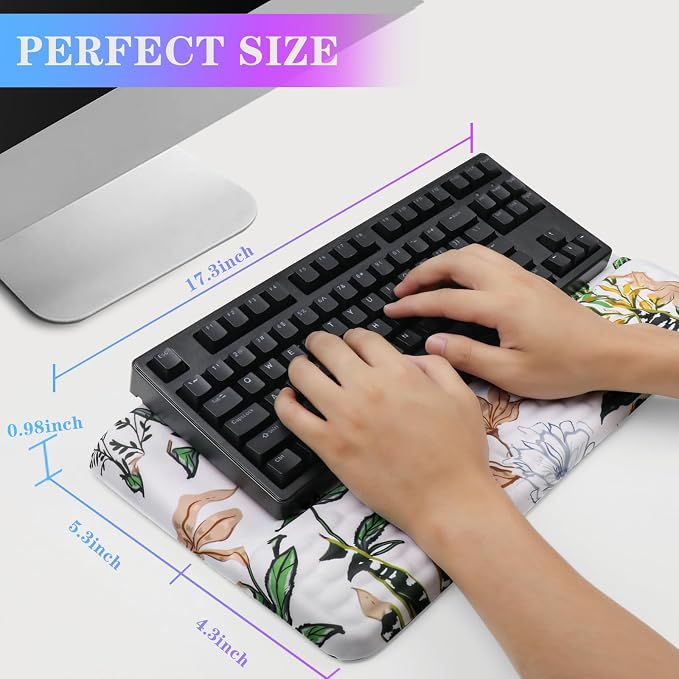 Computer Keyboard Stand with Wrist Rest, Ergonomic Tilted Keyboard Holder - Keyboard Riser with Wrist Pad - Keyboard Tray Support for Office Home - Wild Grass - Image 6