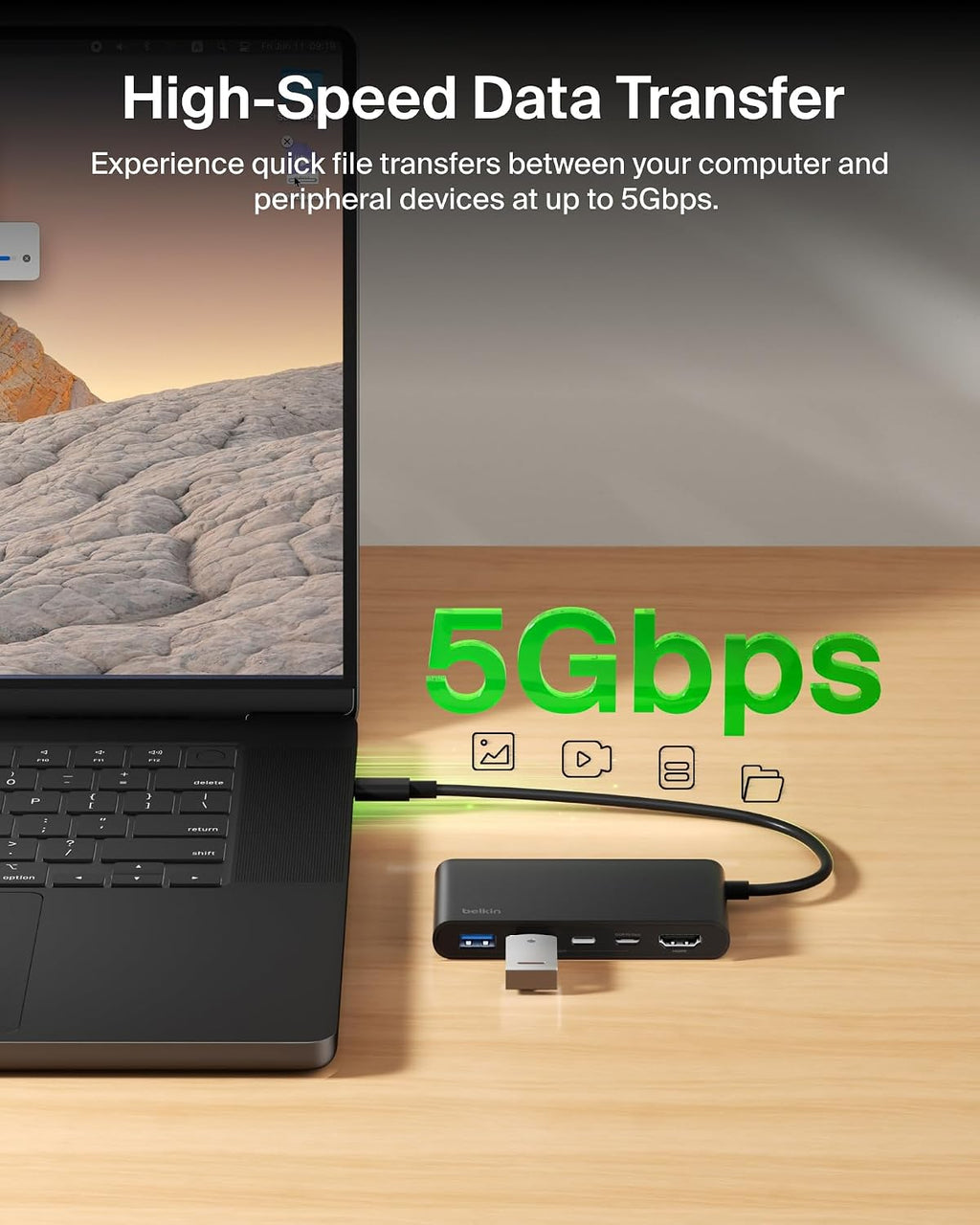 Belkin USB-C Hub 5-Port 4K HDMI 2.0 100W PD for MacBook, iPad & laptops - Image 6