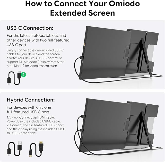 15.6" FHD 1080P Laptop Screen Extender for 13"-17" Laptop Portable Monitor | Dual Travel Screen Monitor IPS Plug & Play, Laptop Screen Monitor Extender Compatible with Windows/Mac/Android & Chrome OS - Image 3