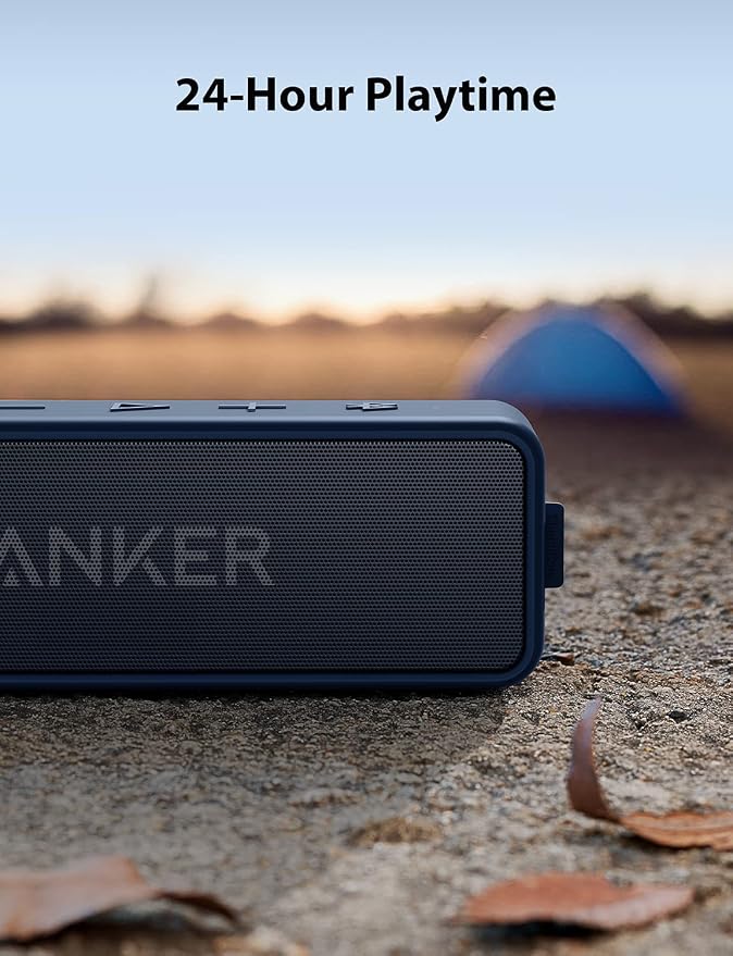 Anker soundcore 2 Portable Bluetooth Speaker, Stereo Sound, IPX7 | BassUp, 24H Playtime, Bluetooth 6, Wireless Speaker for Home, Outdoors, Travel - Navy Blue - Image 6