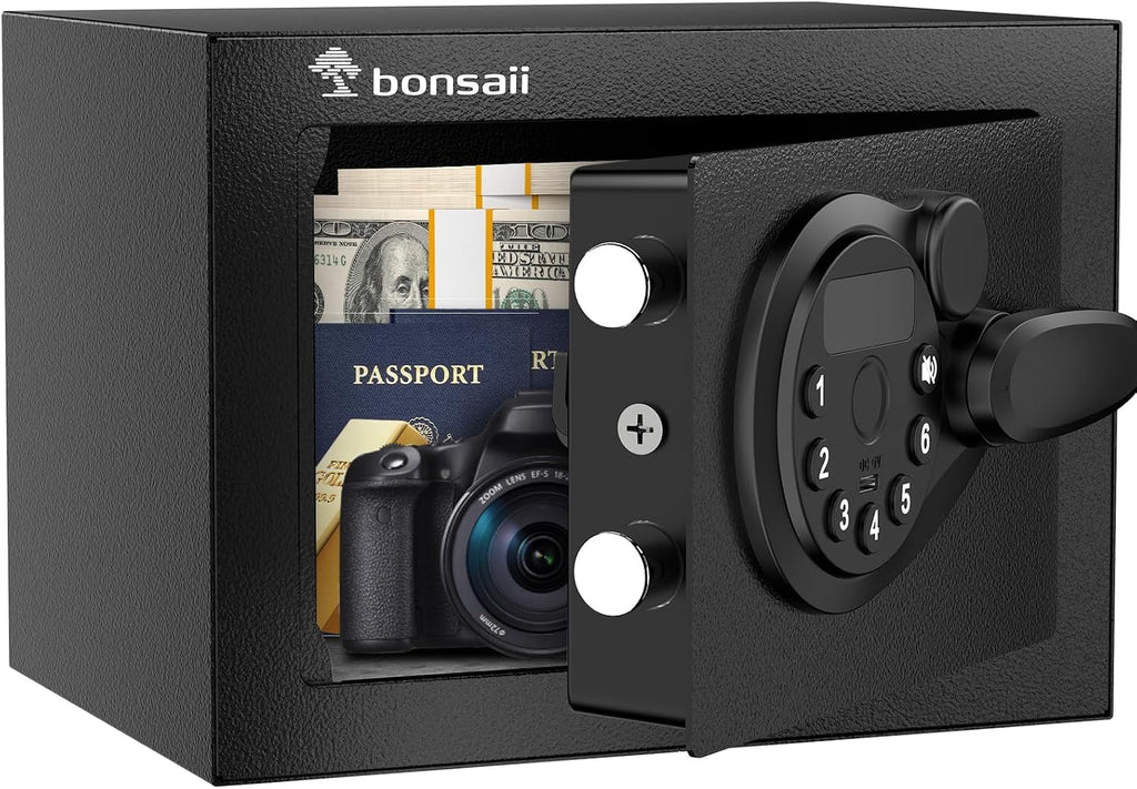 Bonsaii Security Safe Box With Electronic Keypad 0.231 Cu.Ft for Valuables by bonsaii