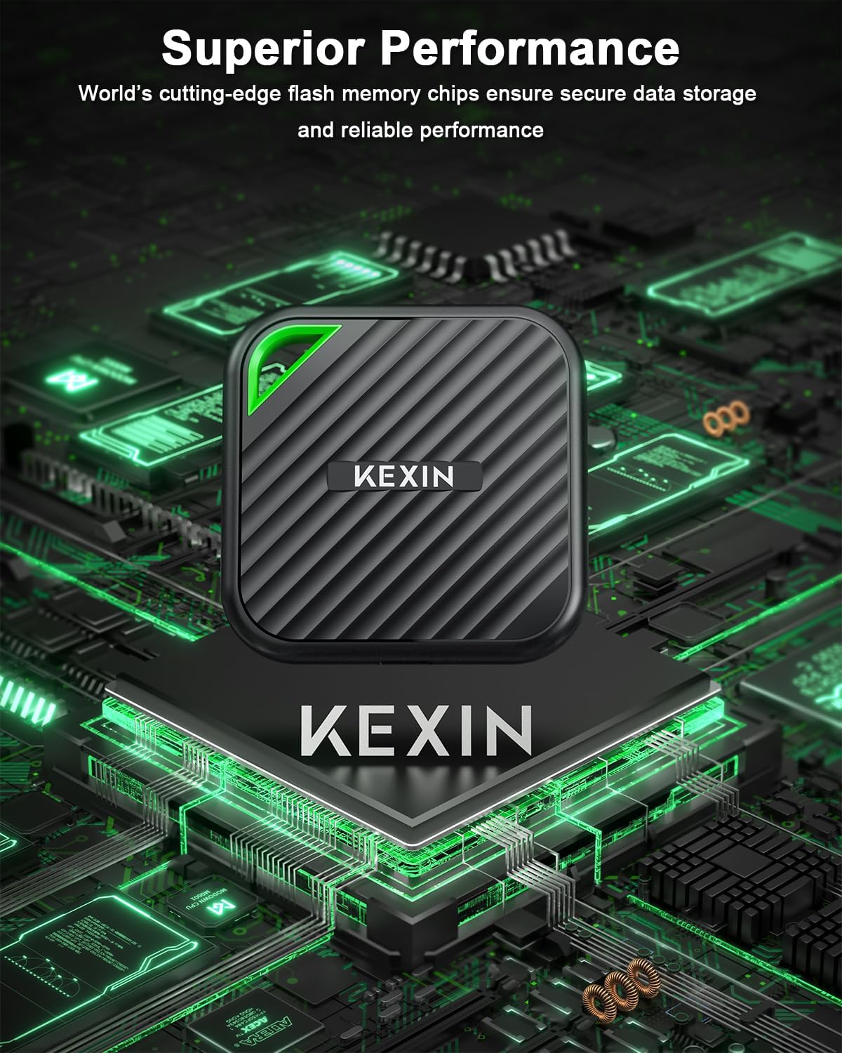 KEXIN External SSD 1TB USB C Portable SSD Up to 2000MB/s External Solid State Drive USB 3.2 Gen 2x2 Type-C Portable Solid State Drive for PC Mac Game Console - Image 7