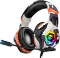 Ozeino Gaming Headset for PC, Ps4, Ps5, Xbox Headset with 7.1 Surround Sound, Gaming Headphones with Noise Cancelling Mic RGB Light Over Ear Headphones for Xbox Series X/S, Switch-Camo by Ozeino