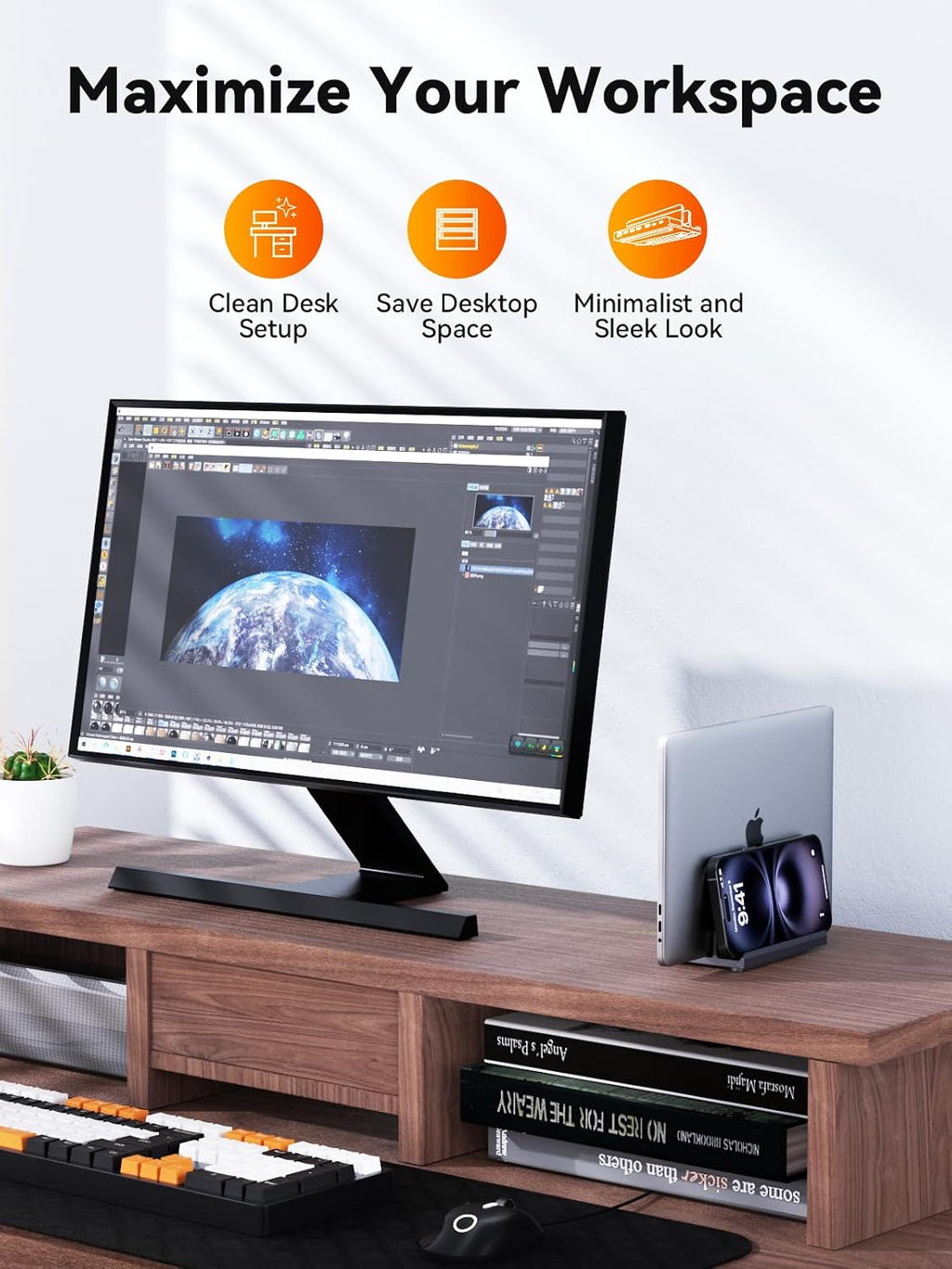 Laptop Docking Station Stand Dual 4K Monitor: QUUGE USB C Docking Station Dual Monitor for Laptop, 2 HDMI (Single 4K@120Hz), 2 USB3.0 Ports, 100W PD, RJ45 Ethernet, Universal Laptop Stand USB C Dock - Image 5