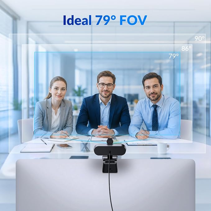 EasyCam 4K Webcam for PC - Ultra 4K HD, PDAF Autofocus, Dual Mics | Auto Light Correction, 79°FOV, Plug & Play, Privacy Cover, Computer Camera for High-End Business Meetings & Live Streaming - Image 6