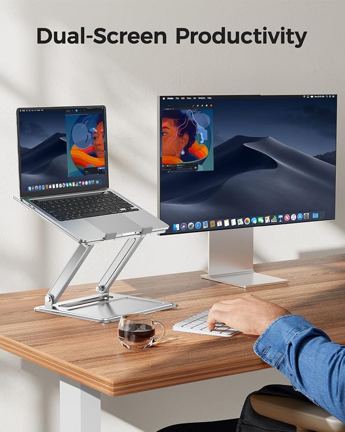 Adjustable Laptop Stand, Portable for 17.3inch Laptops, Holds Up to 17.6lbs, Ergonomic Posture & Heat Dissipation - Image 8