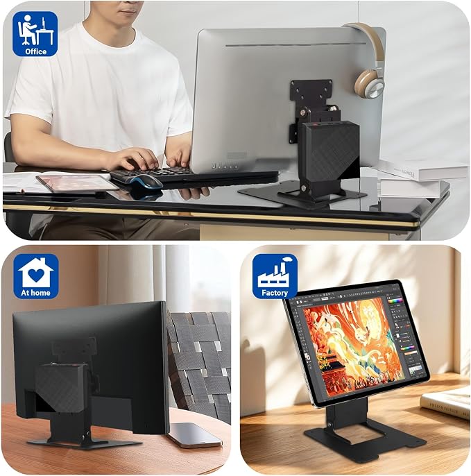 Touch Monitor VESA 75 100 50 and Mini PC VESA 75 Back-to-Back Dual Mount All Metal Stable Leaning Low Profile - Image 5