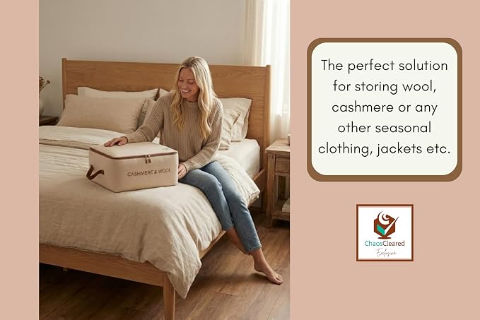 100% Cotton Cashmere & Wool Storage Bag – Breathable Sweater Storage Bag for Cashmere, Wool, Knitwear & Delicate Garments – Dust & Moisture Protection - Image 8