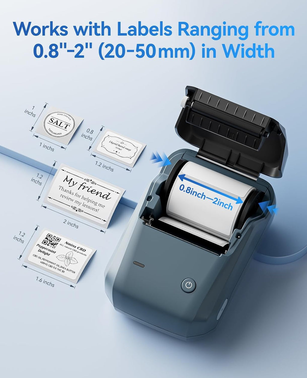 NIIMBOT B1 Label Maker, 2Inch Bluetooth Label Printer for Home, Blue - Image 3