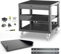AxcessAbles 8U Open Frame Network Rack with Locking Caster Wheels - 440lb Capacity, 18" Depth | 19-Inch Open Server Rack, one 1U Shelves, 10-32 Screws & Cage Nut Rails, Cage Nut Tool & Wall Kit by AXA AXCESSABLES