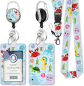 Ocean Lanyards for ID Badges, Badge Holder Retractable Reel Clip by Gctriki