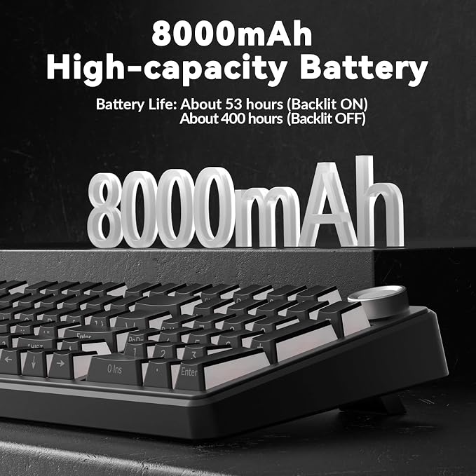 AULA F99 Pro Wireless Mechanical Keyboard-Silent Version,BT5.0/2.4GHz/USB-C Hot Swappable Custom Keyboard,Gasket Structure,Pre-lubed Linear Switches RGB Backlit Computer Gaming Keyboards,Black - Image 9