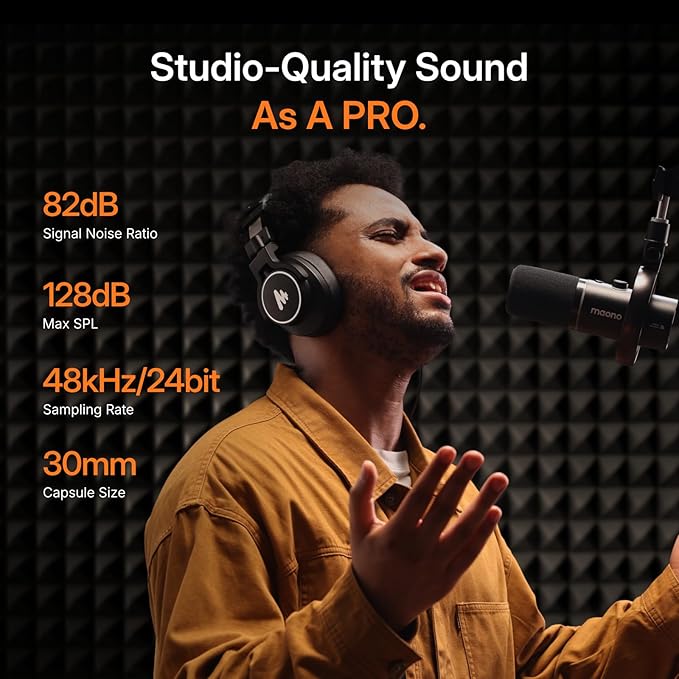 MAONO PD200W Hybrid Wireless Podcast Equipment Bundle for 2 | XLR USB Dynamic Microphone Kit with 2 Desktop Stand, Software, Noise Cancellation, for Co-hosted, Content Creation, Recording - Image 5