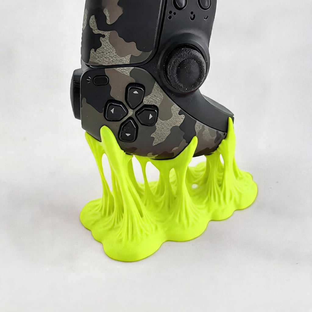 Melting Controller Holder Stand, Pink, Unique Gaming Desk Organizer compatible with Xbox and PS5 Controllers, Fun Decorative Display (Bright green, compatible with PS5 controller version) - Image 5