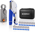 Coax Cable Crimper Kit for RG59 RG6, 3-in-1 Coaxial Tool Set, Includes Stripper & 20PCS F Connectors, Compatible with RG11/RG7, for Satellite TV, Home Theater & Network Cabling by ZOERAX