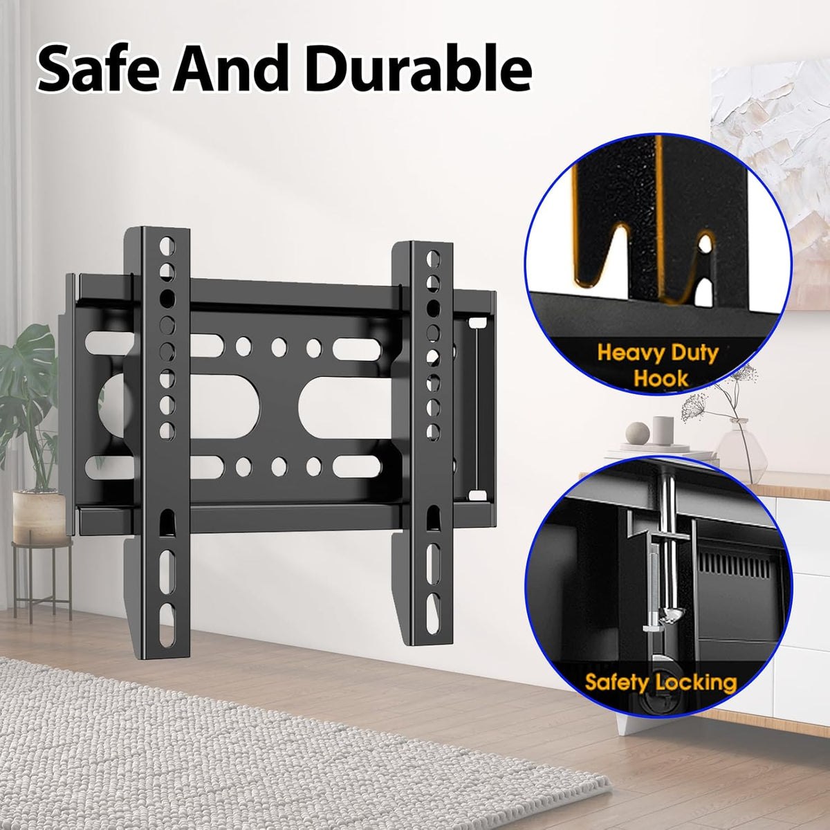 Fixed TV Wall Mount for 14-42" TVs Low Profile Wall Mount TV Bracket - Image 4