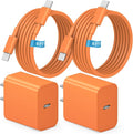 for iPhone 17 16 15 Charger Fast Charging 6FT Cable 20W USB C Block Orange | 2Pack [ETL Safety Certified] Charging Cord with Type C Cube for iPhone 17/17 Pro/17 Pro Max/16/16 Pro/16 Pro max/15 by MYBEER