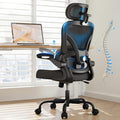 Ergonomic Office Chair, 330LBS Desk Chair with 3-Level Lumbar Support & Headrest, Breathable Mesh Backrest, Flip-Up Armrests for Home Office and Gaming, Black by PKPTHomeOfficeChair
