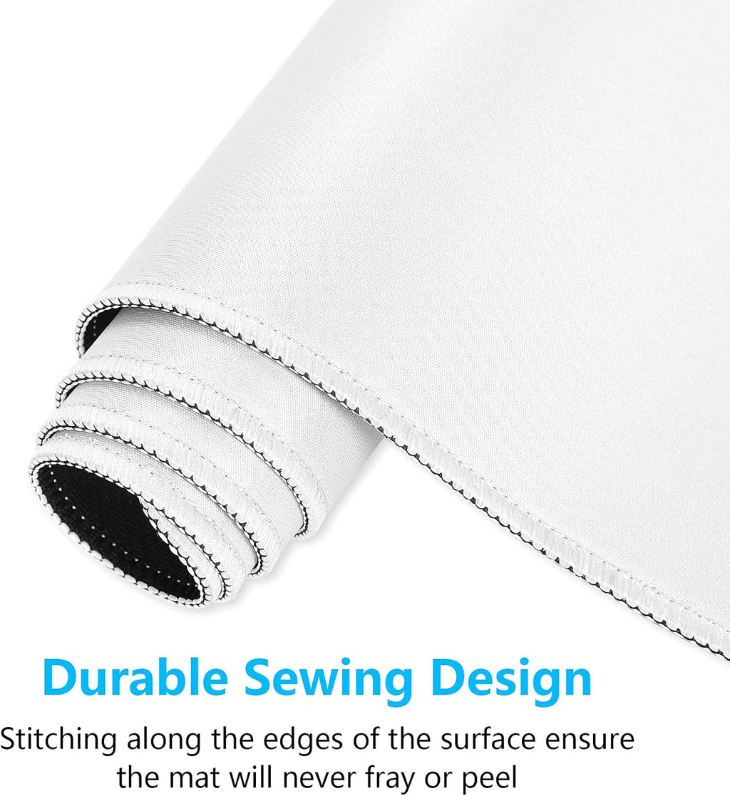 Large Gaming Mouse Pad, Extended Mouse Mat with Stitched Edges, Full Size Keyboard Pad with Non-Slip Base, Big XXL Computer Desk Mats for Gamer, Laptop, Office, 31.5 x 15.7in, Ivory White - Image 5