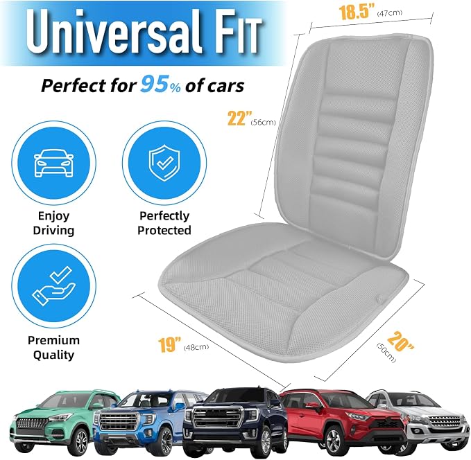 Lofty Aim Car Seat Cushion with Back Support Pillow, Driver Seat Cushion | Lumbar Support & Seat Cushion, Memory Foam Seat Cushion for Pain Relief, Butt Pillow for Car, Breathable 4D Mesh Gray - Image 7